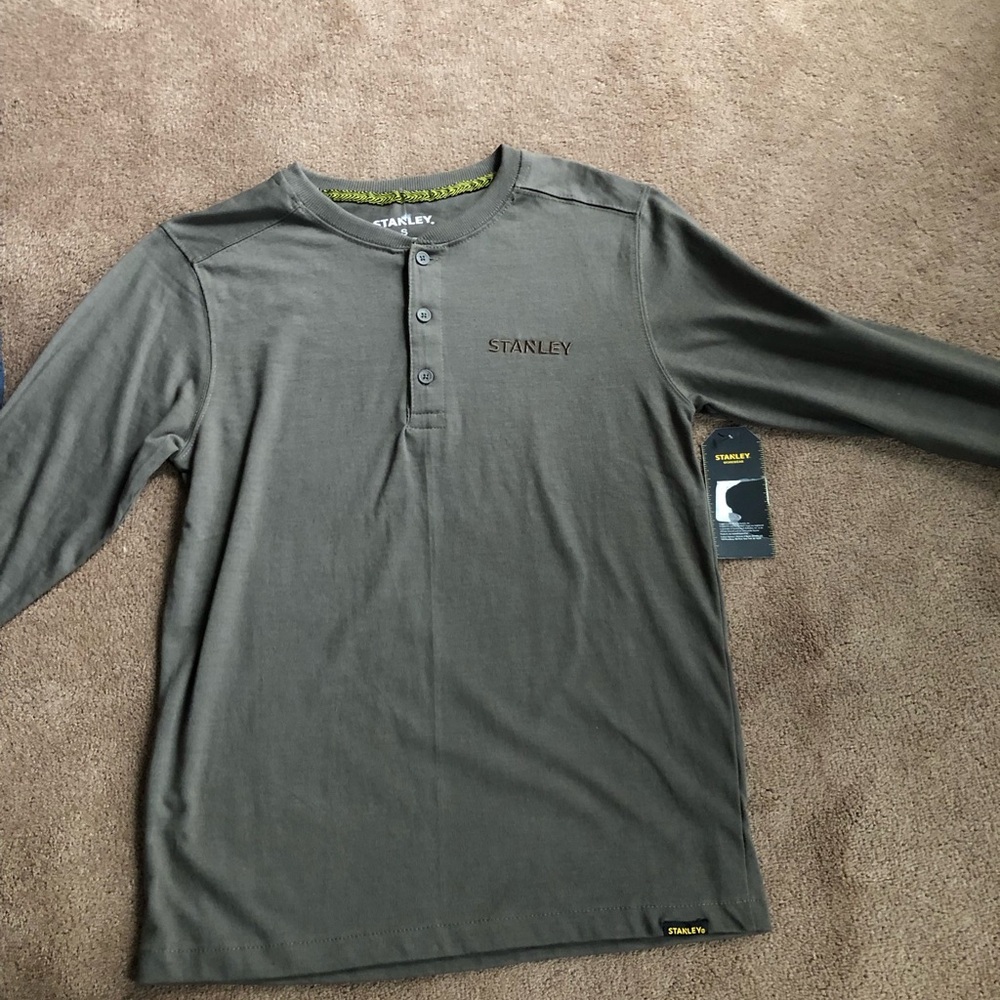 Stanley workwear Men’s Long Sleeve Henley - Olive sz small